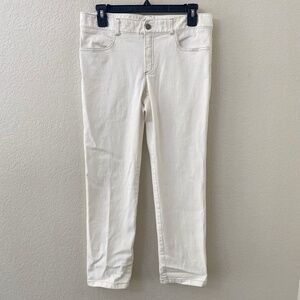 Theory Ankle Jeans Size 6 Straight Leg Mid Rise White Denim